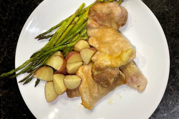 Chicken Thighs with Red Potatoes and Asparagus